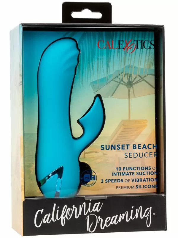 Компактный вибратор-кролик California Exotic Novelties Sunset Beach Seducer, с функцией всасывания, 10 режимов, силикон