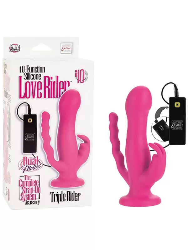 Трехголовый фаллоимитатор Triple Riders с вибрацией