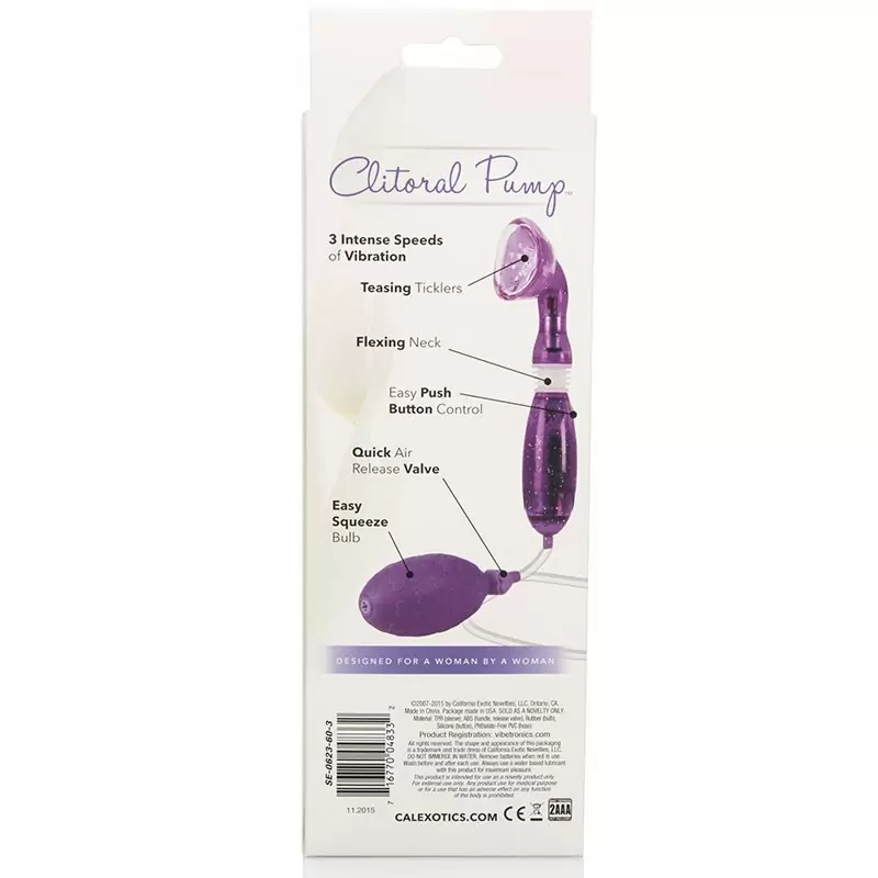 Помпа для стимуляции клитора Advanced Clitoral Pump с вибрацией – фиолетовый
