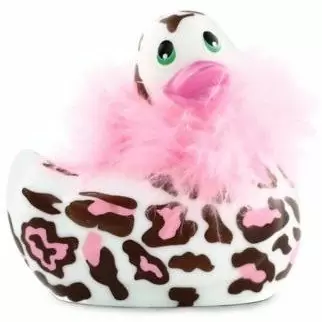 Вибратор-уточка с изящным боа Big Teaze Toys I Rub My Duckie 2.0, разноцветный