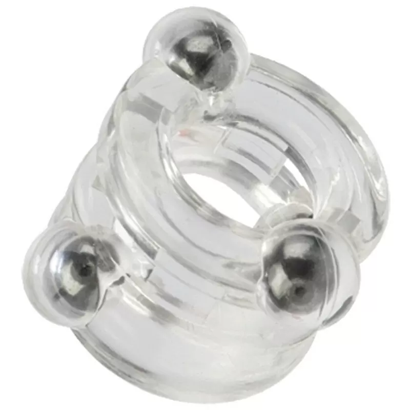 Двойное эрекционное кольцо с магнитами Magnetic Power Rings - прозрачный