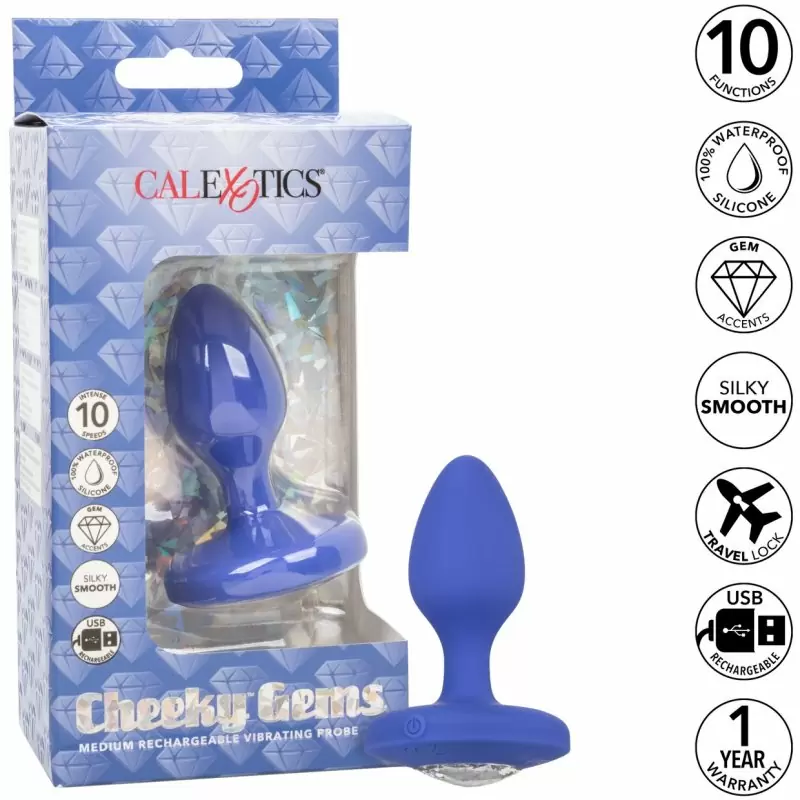 Перезаряжаемая анальная вибропробка Cheeky Gems Medium Rechargeable Vibrating Probe