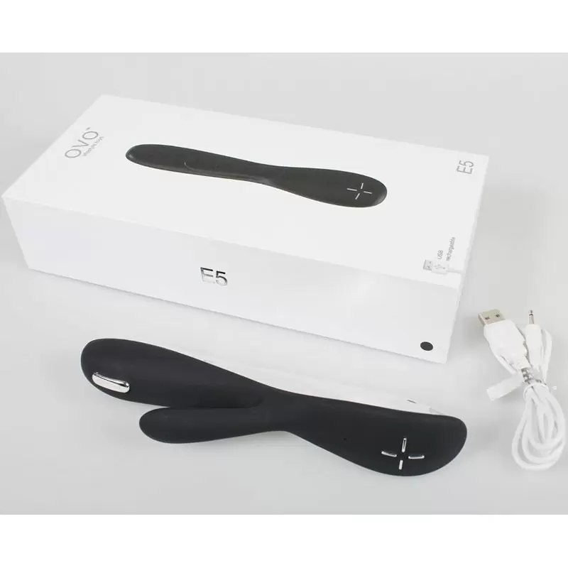 Вибромассажер со стимулятором клитора Ovo E5 перезаряжаемый - черный