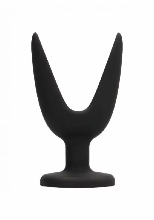 Раскрывающаяся анальная пробка Shots toys Split 1, 10 см, силикон, черный