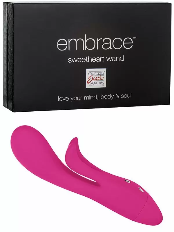 Вибромассажер Embrace Sweetheart Wand со стимуляцией клитора – розовый
