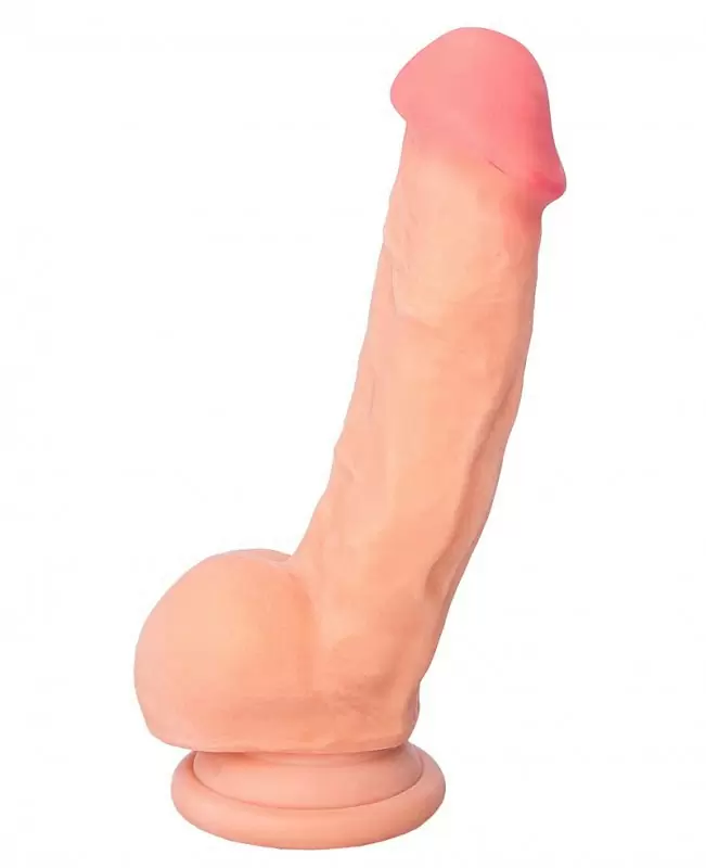 Реалистичный фаллоимитатор с мошонкой Toyfa RealStick Elite на присоске – телесный, 15 см