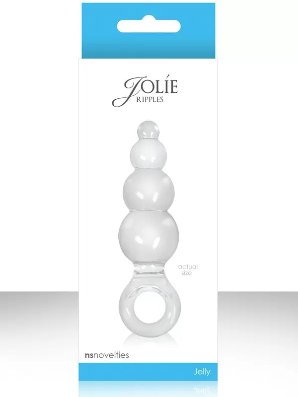 Анальная пробка с кольцом Jolie Ripples Small – прозрачная