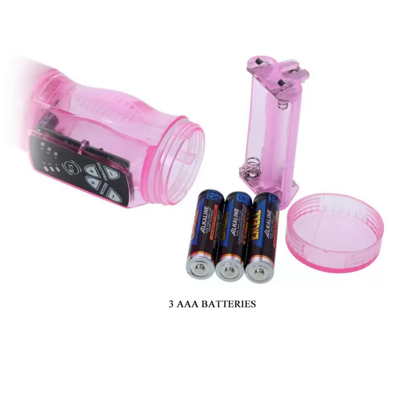 Нежный вибромассажер Butterfly Dance с ротацией и стимулятором клитора – розовый