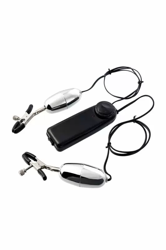 Зажимы для сосков TOYFA с вибрацией - черный