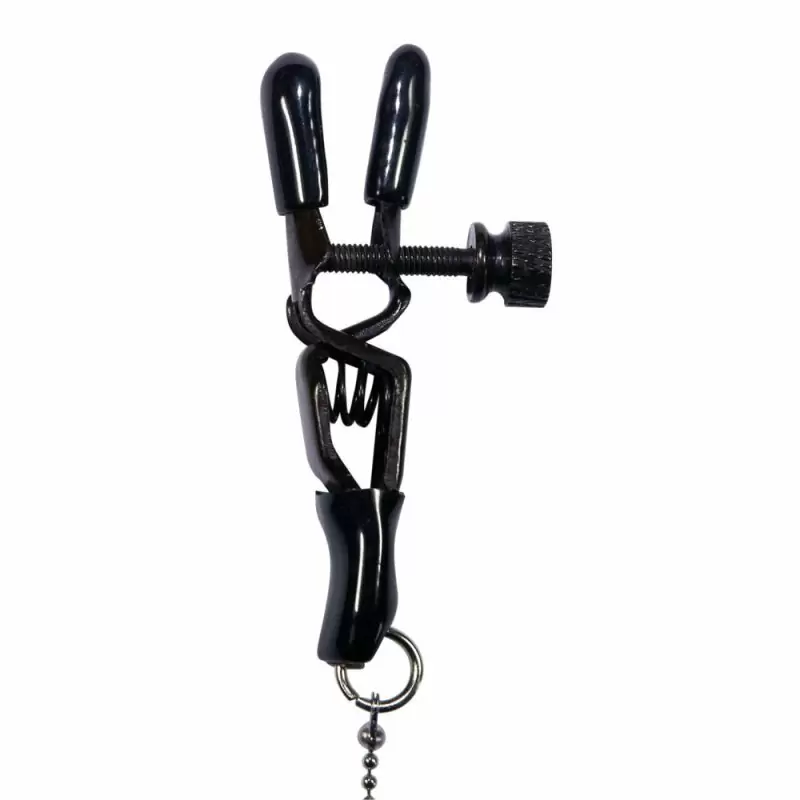 Зажимы для сосков с хрустальными подвесами Bad Kitty - черный