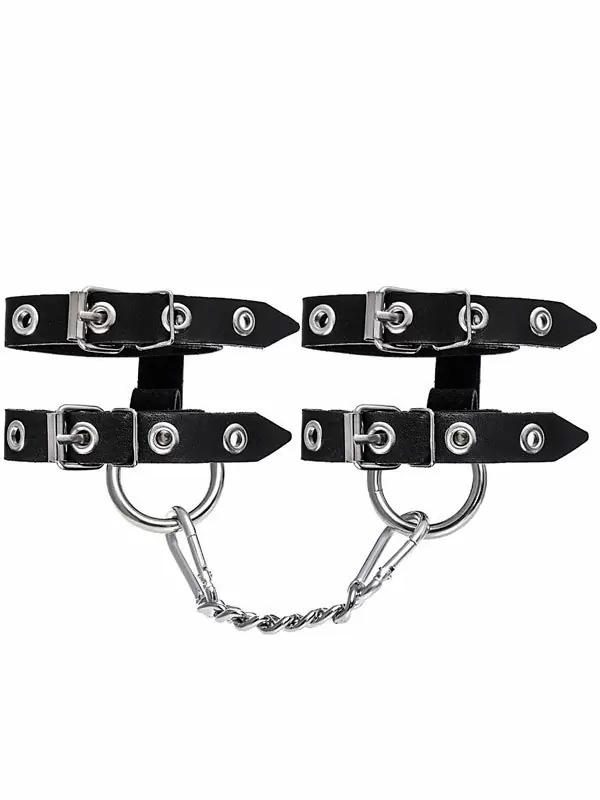 Наручники Pecado BDSM, однослойные, из двух ремешков, натуральная кожа, черные