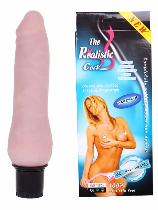 Водонепроницаемый вибромассажер-реалистик The Realistic Cock – телесный