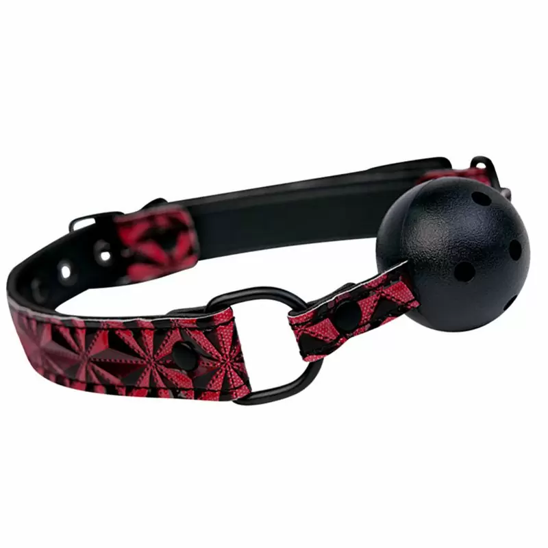 Дышащий кляп TOYFA Theatre с 3D эффектом – красный с черным