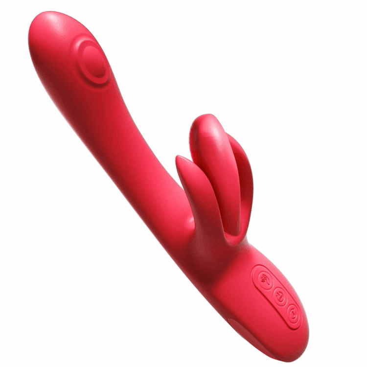 Инновационный вибратор-кролик Amovibe Trio Bliss, 25 см, 10 режимов, силикон, красный 