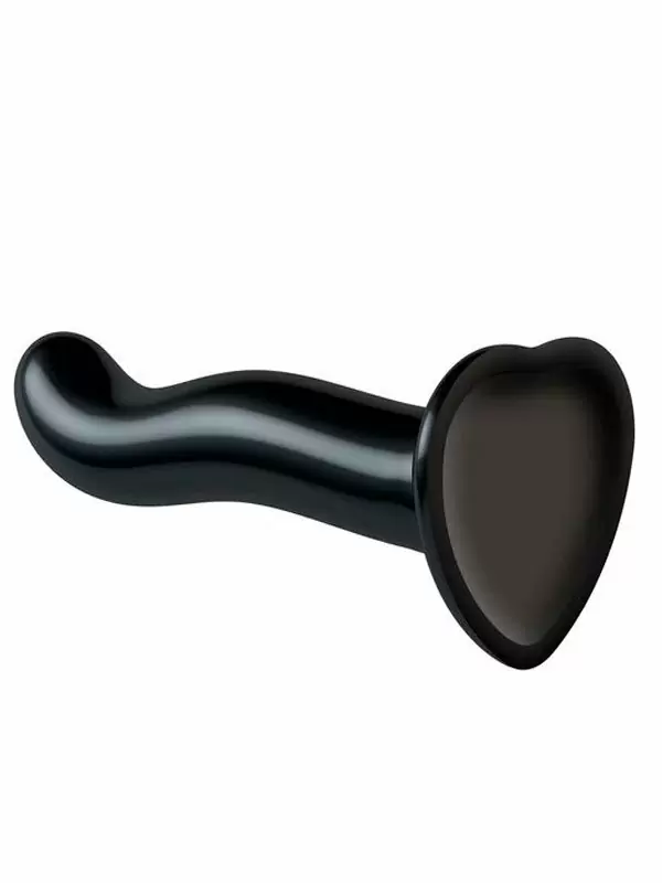 Изогнутый фаллоимитатор Strap-On-Me Dildo Point P&G, 19 см, силикон, черный