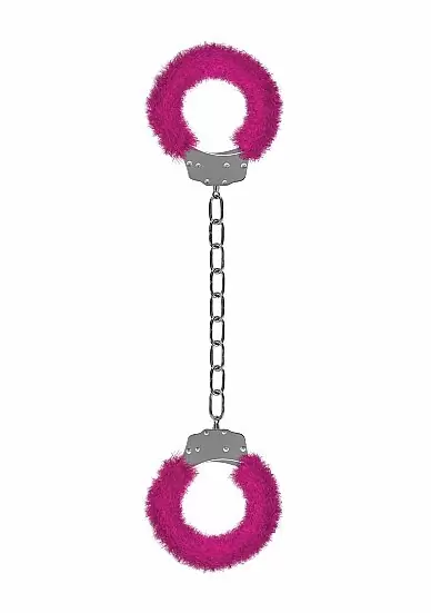Металлические наножники с меховой обивкой для щиколоток Furry Ankle Cuffs (розовые)
