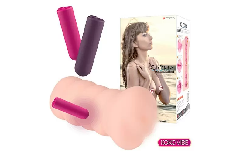 Реалистичный мастурбатор, имитирующий вагину с вибрацией «Gloria Auto», Kokos