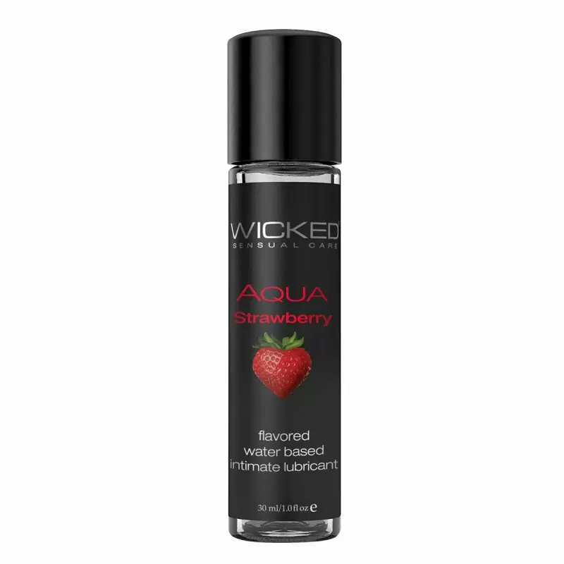 Лубрикант со вкусом сочной клубники  WICKED AQUA Strawberry 30 ml