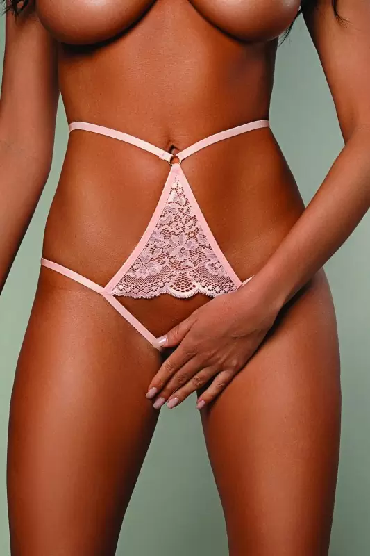 Откровенные трусики с доступом, Amor El, размер L, розовые