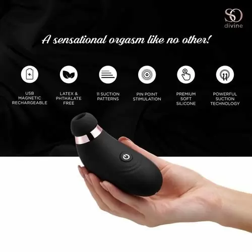 Вакуумный стимулятор клитора So Divine Irresistible Clitoral Suction. Черный