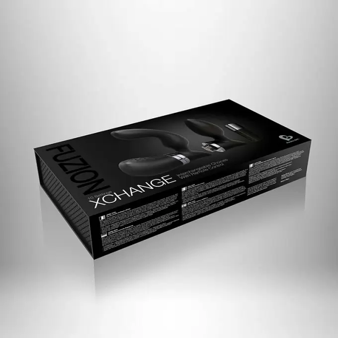 Премиальный набор для мужчин 2 в 1 Rocks Off Fuzion Xchange: массажер простаты, анальная вибропробка. 10 режимов вибрации, пульт ДУ, силикон, 13 см.