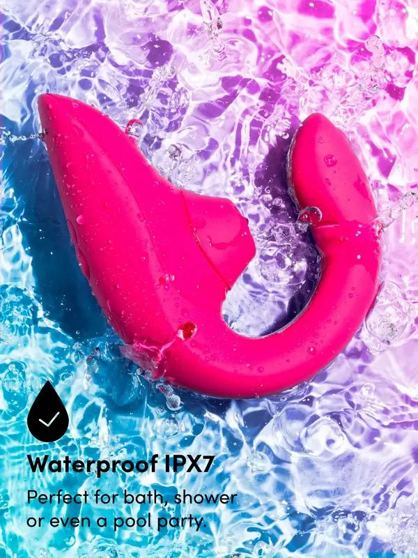 Компактный вибратор-кролик Womanizer Blend с бесконтактной клиторальной стимуляцией, 13,8 см, малиновый