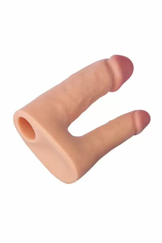 Реалистичная насадка TOYFA XLover Double Pleasure для двойного проникновения – телесный