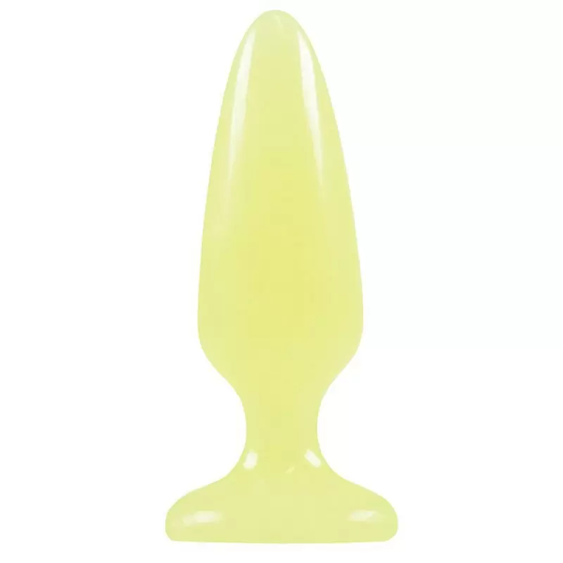Средняя анальная пробка Firefly Pleasure Plug - Medium светящаяся в темноте – желтый