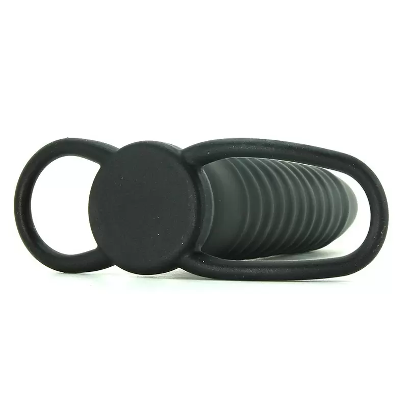 Насадка Ribbed Double Trouble на пенис для двойного проникновения – черная