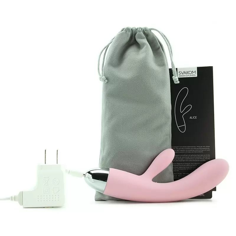 Двойной вибромассажер Alice с интеллектуальным режимом – нежно розовый	