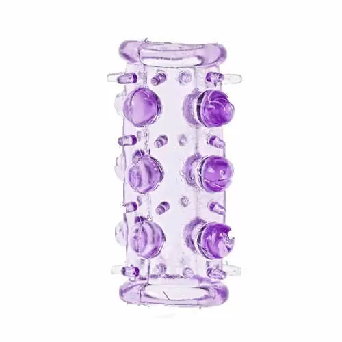 Открытая насадка Sextoy с шипами и бусинами - фиолетовый