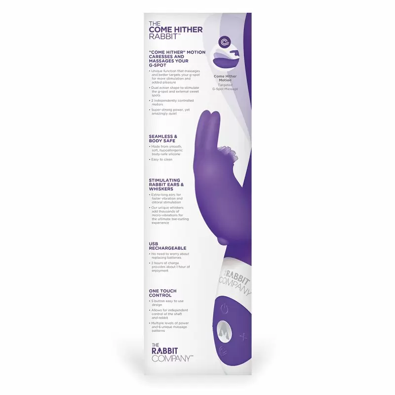 Манящий вибромассажёр-кролик The Rabbit Company The Come Hither Rabbit – фиолетовый