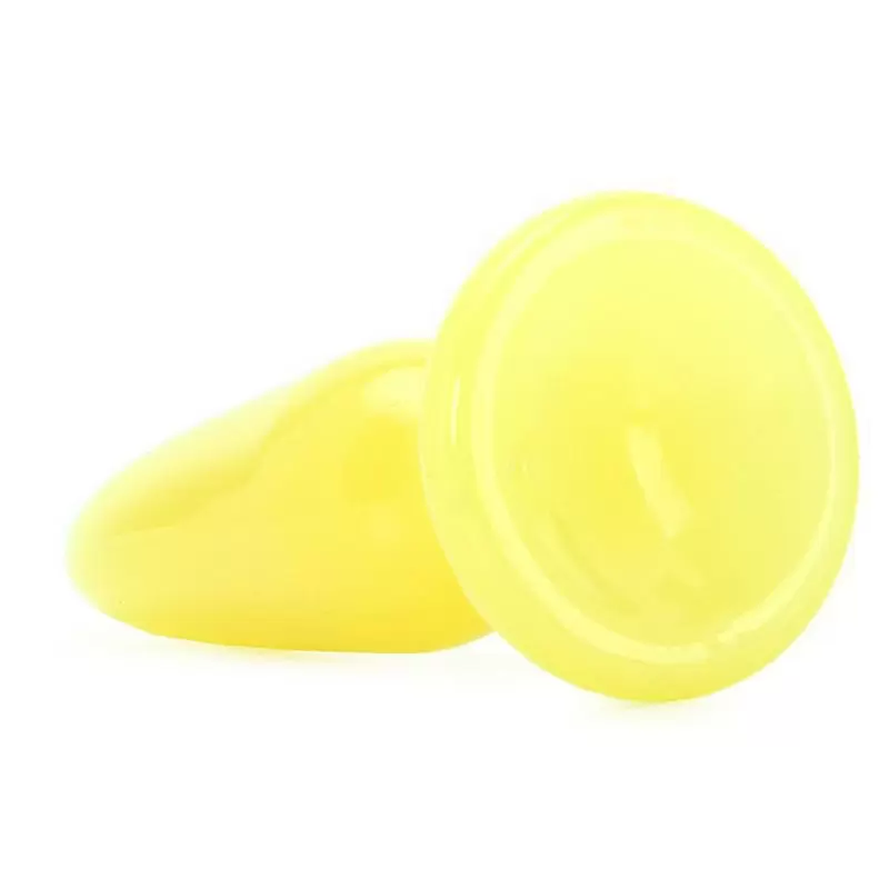 Маленькая анальная пробка Firefly Pleasure Plug - Small светящаяся в темноте – желтый