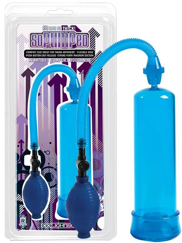 Мужская эрекционная помпа So Pumped без вставки – голубой