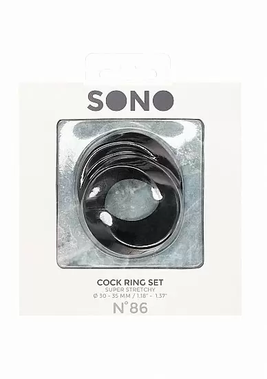 Набор из двух колец на пенис из силикона N0. 86 - Cock Ring Set - Black