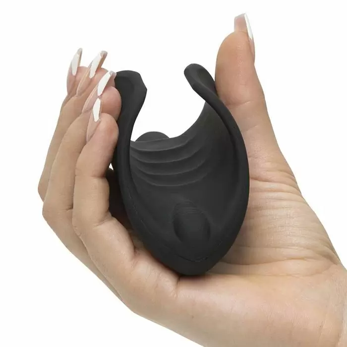 Вибромастурбатор Vibrating Silicone Stimulator со стимулятором уздечки - черный