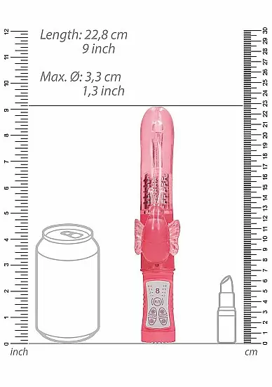 ВИБРАТОР КРОЛИК ROTATING BUTTERFLY - розовый