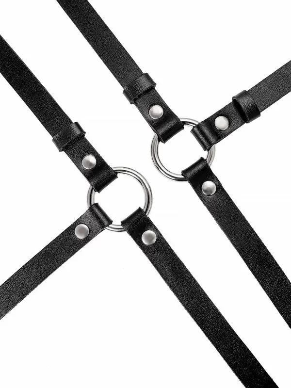 Портупея Pecado BDSM, «Осанка», натуральная кожа, чёрная