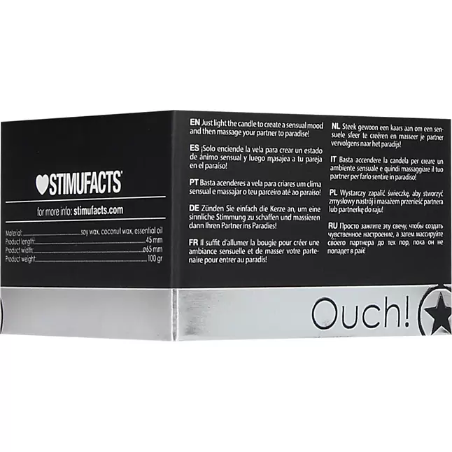 Чёрная массажная свеча с феромонами Massage Candle - Pheremone Scented