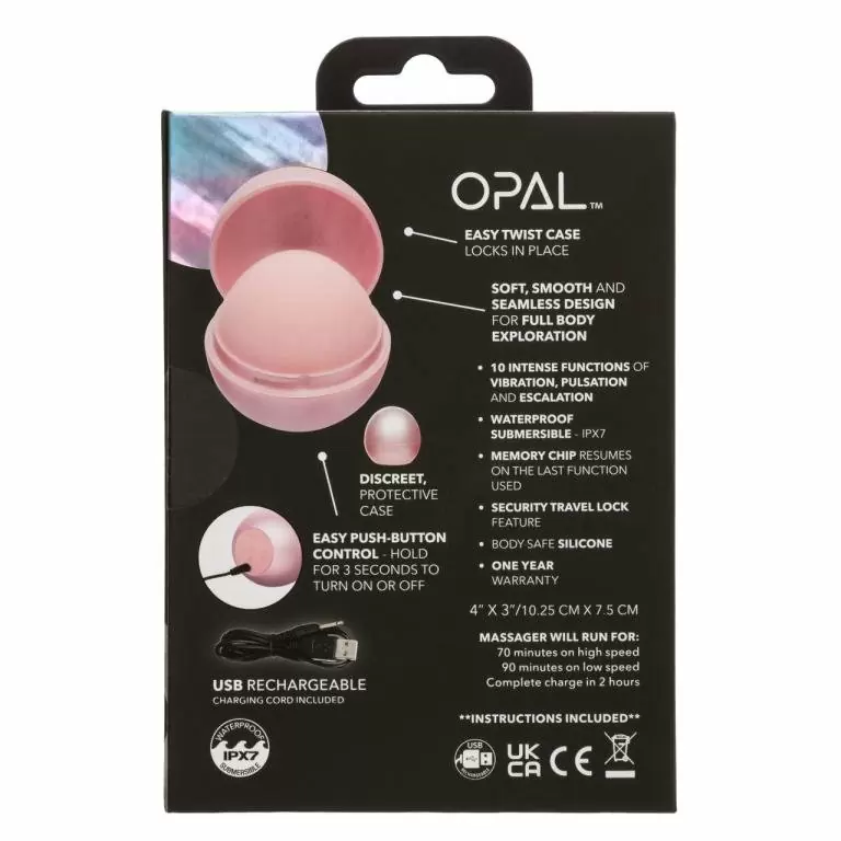 Универсальный вибратор OPAL RIPPLE MASSAGER, 10,25 см, 10 режимов, розовый