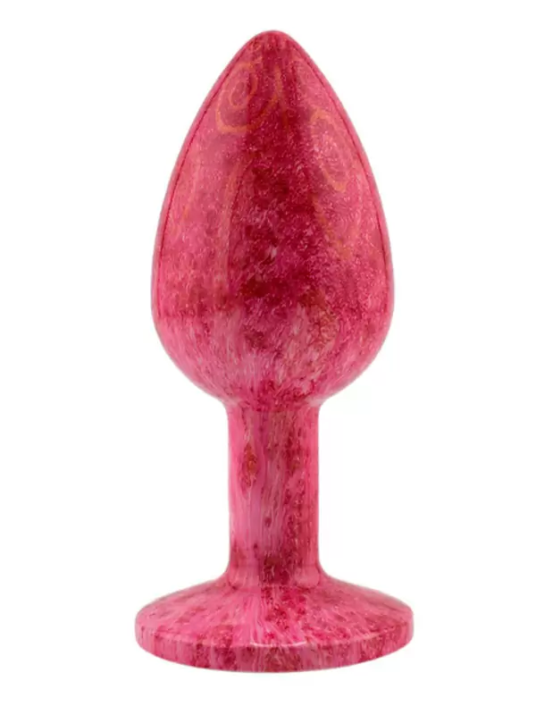 Анальная пробка Kanikule, с ограничителем в форме кристалла, размер S, ярко-розовая