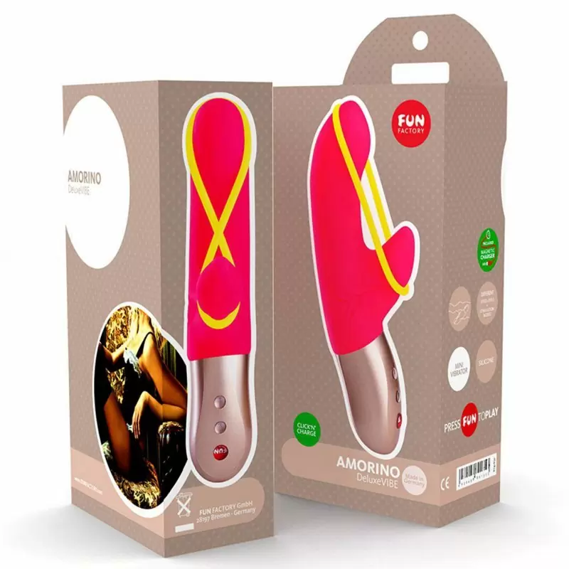Инновационный вибратор-кролик Fun Factory Amorino, с эластичной лентой, 6 режимов, розовый