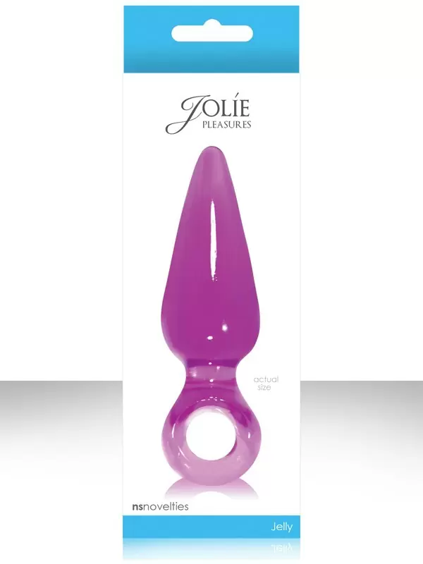 Анальная пробка средняя с кольцом Jolie Pleasures - Plum