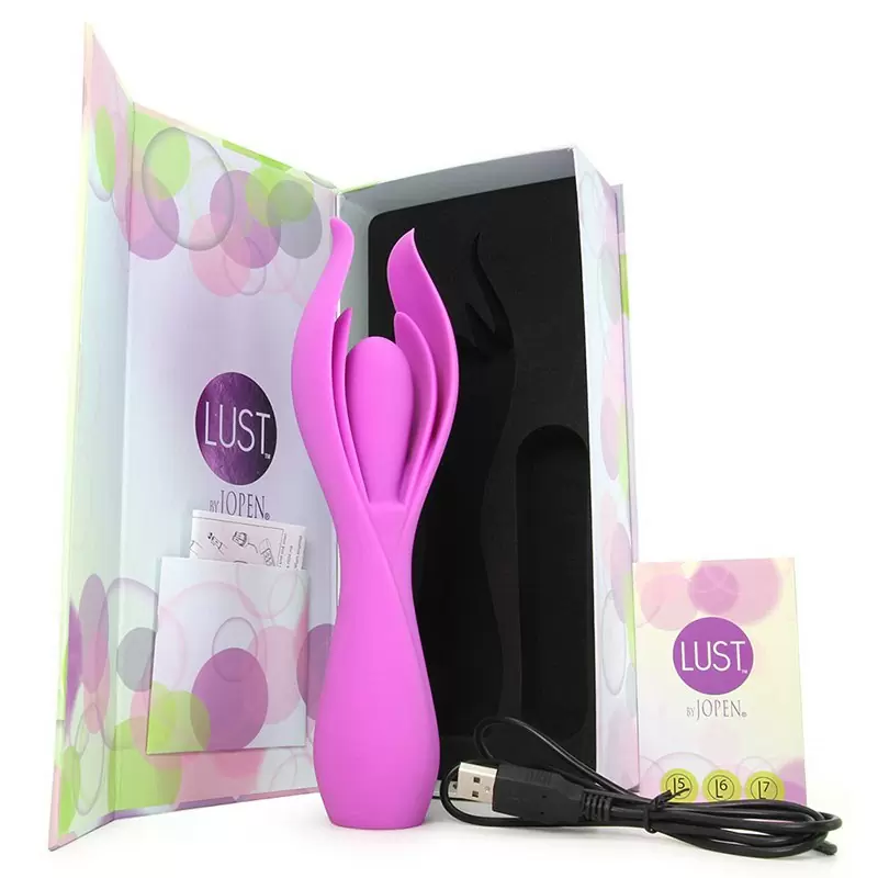 Вибромассажер с двойными лепестками Lust by Jopen L7 перезаряжаемый – фиолетовый