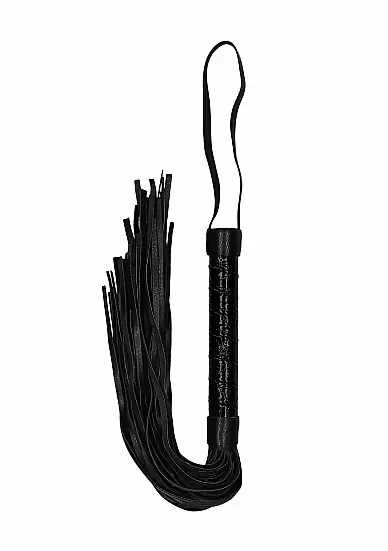 Многохвостая гладкая плеть Luxury Whi (флогер) — черный, длина 38 см