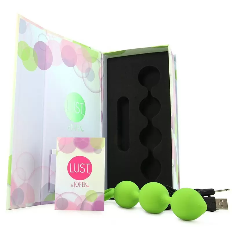 Анальная вибро-цепочка гибкая Lust by Jopen L9 перезаряжаемая – зеленая
