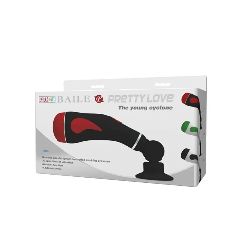 Вибромастурбатор вагина в тубе The Young Cyclone на присоске – черный с красным