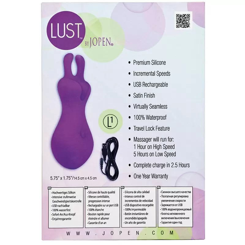 Перезаряжаемый мини-вибромассажер Lust by Jopen L1 – фиолетовый