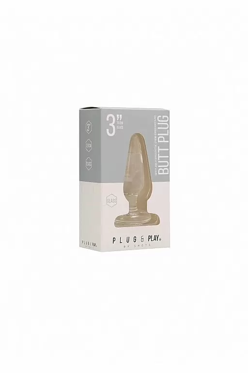 Анальная пробка Basic Glass - 3 Inch прозрачная