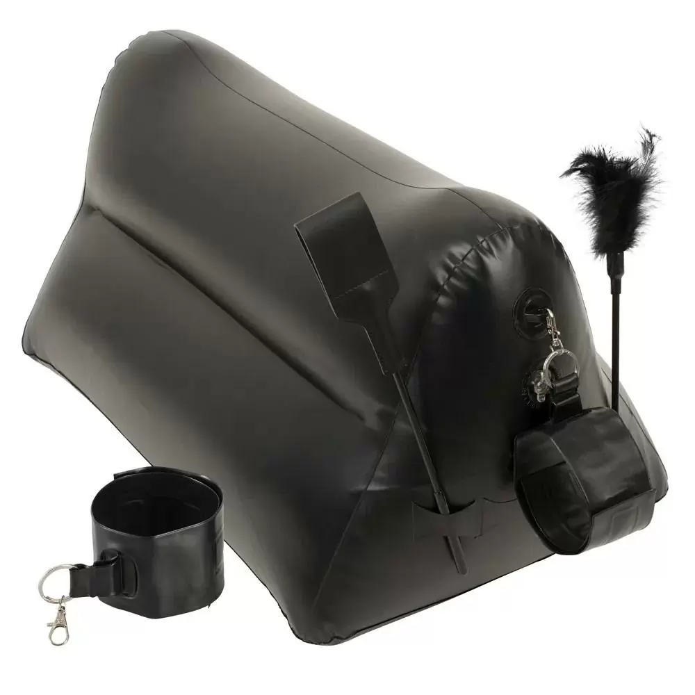 БДСМ-набор с подушкой ORION Portable Triangle, черный, в комплекте наручники, стек, перо